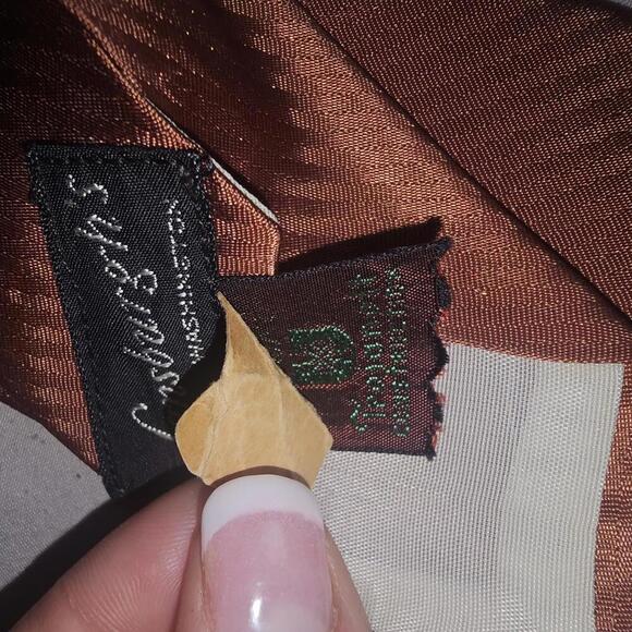 Vintage Lansburgh's Washington Brown Silk Men's Tie - Picture 3 of 4